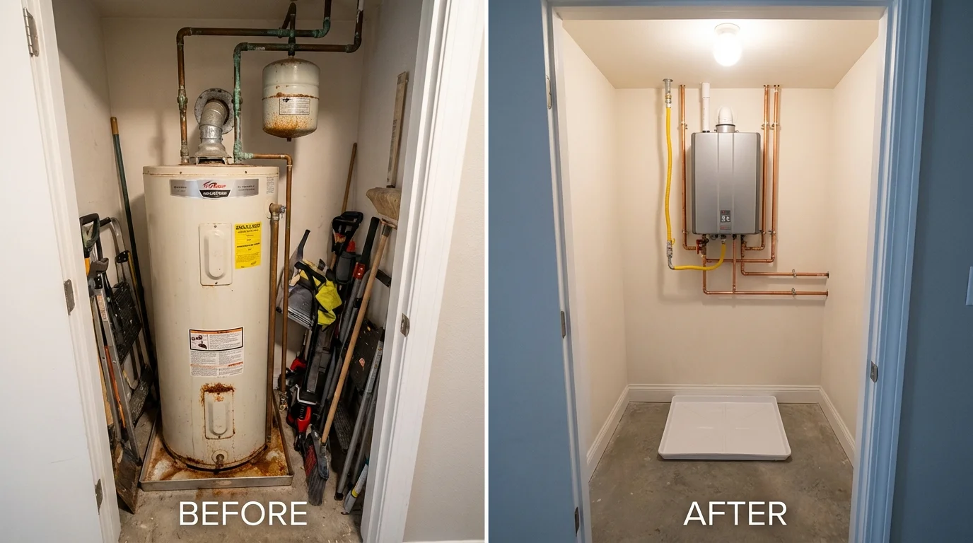 Tank water heater versus wall-mounted tankless unit comparison for Shepherd, MI homeowners