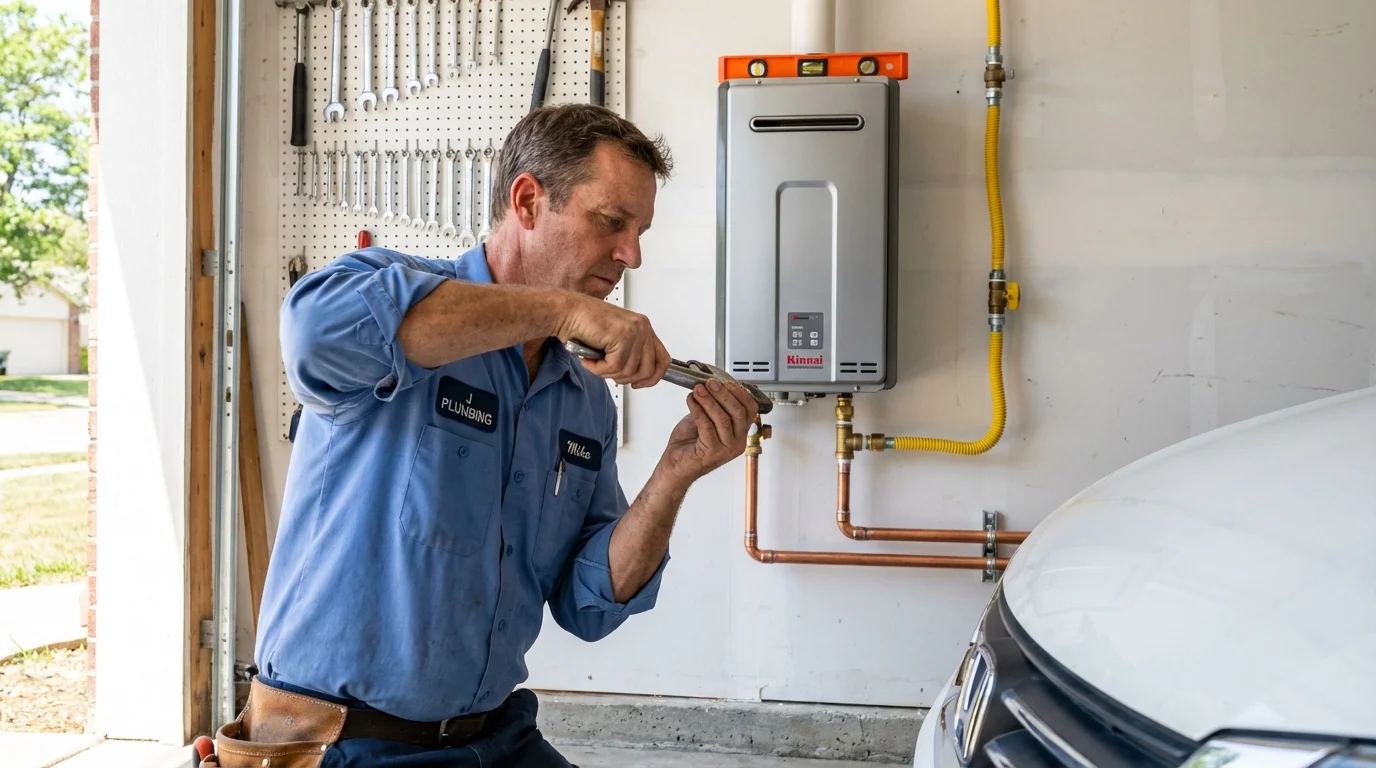 Tankless water heater installation by a Johns Plumbing LLC plumber in Shepherd